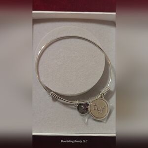 Silver Bangle Bracelet with Charm